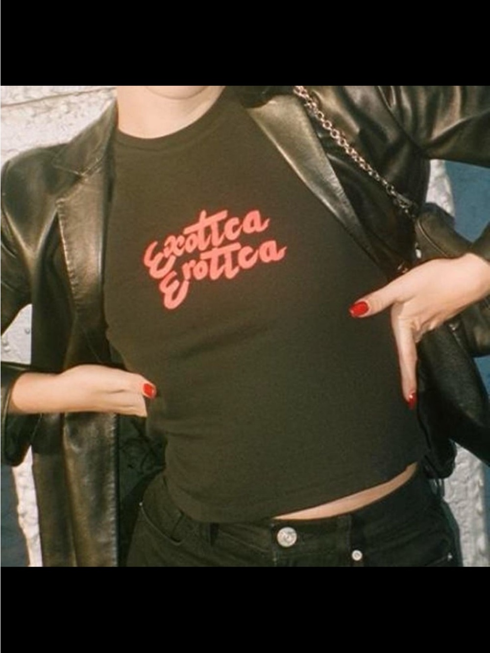 Realisation Par Black Tee with Pink/Red Script